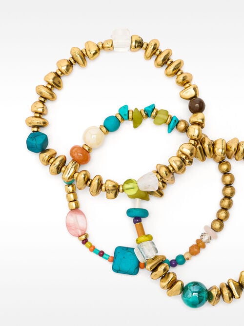 Set de pulseras elásticas con piedras