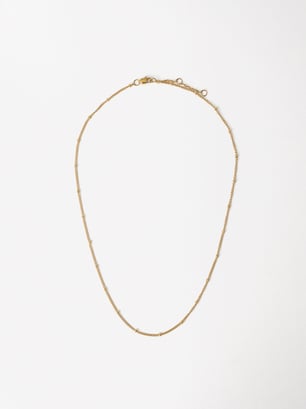 Customizable Golden Necklace - Stainless Steel, Golden, hi-res