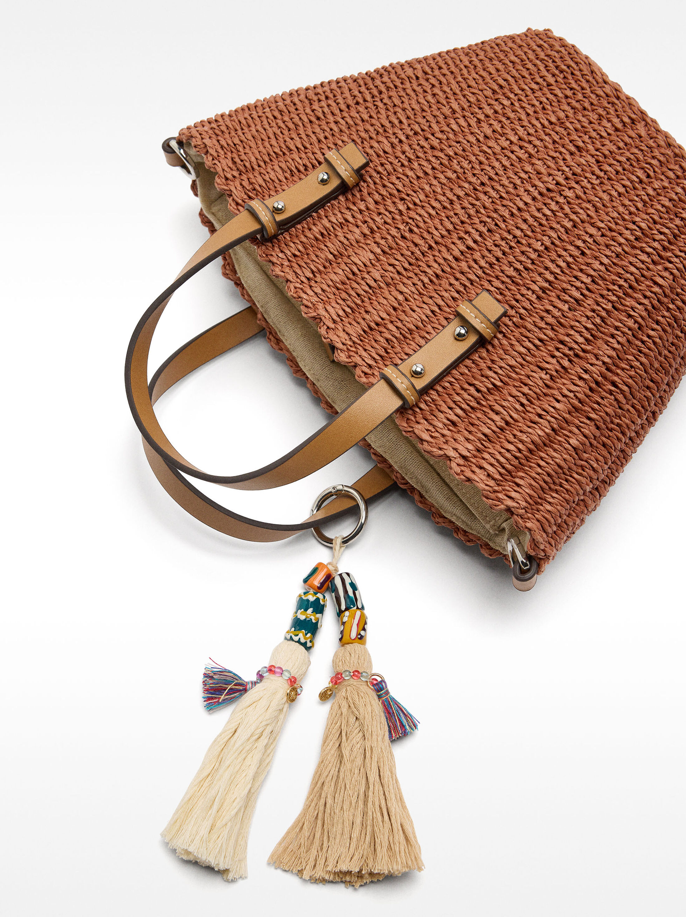 Bolso tote de efecto rafia image number 2.0