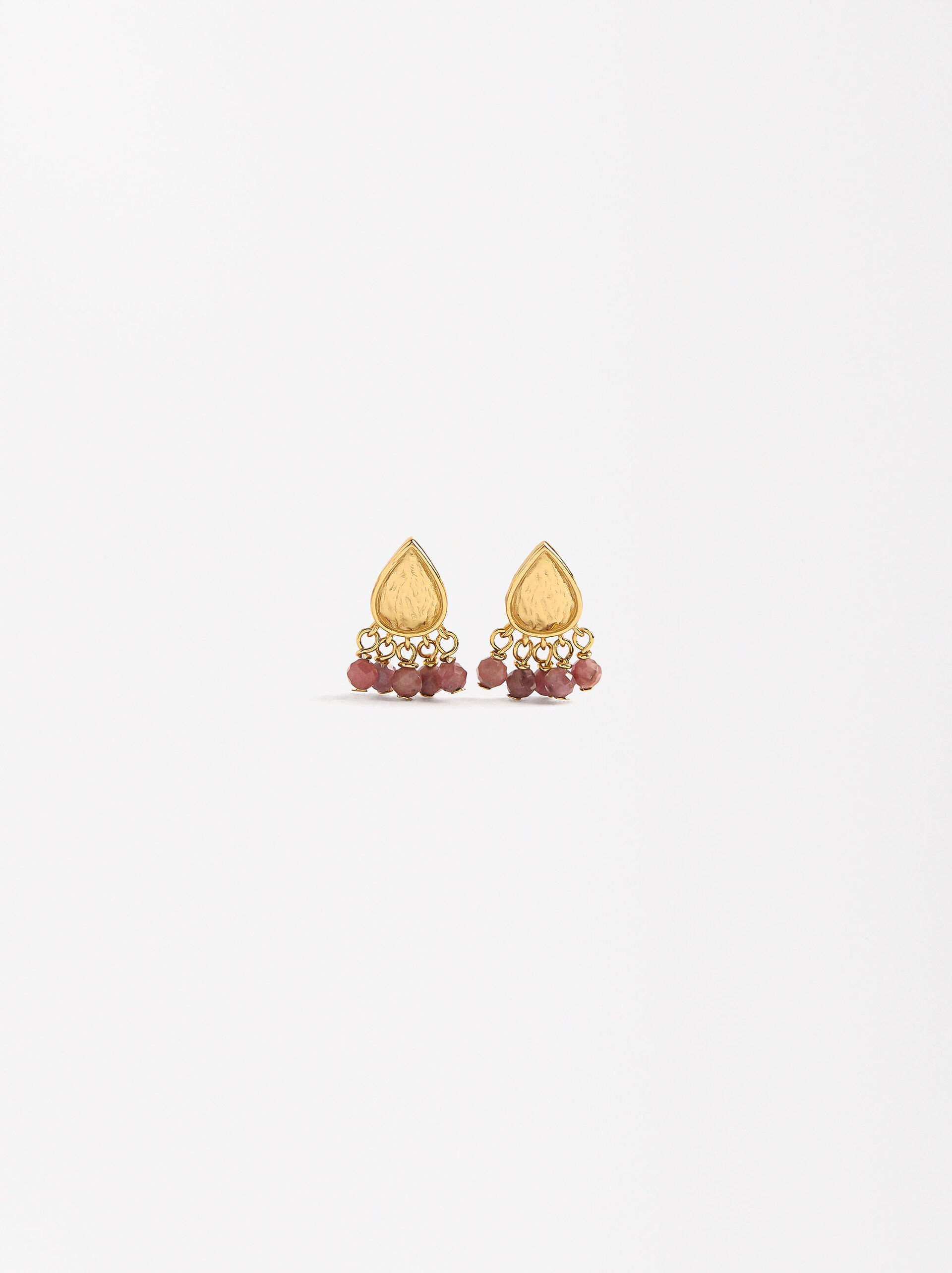 Tear-shaped earrings with stones - 925 sterling silver image number 1.0