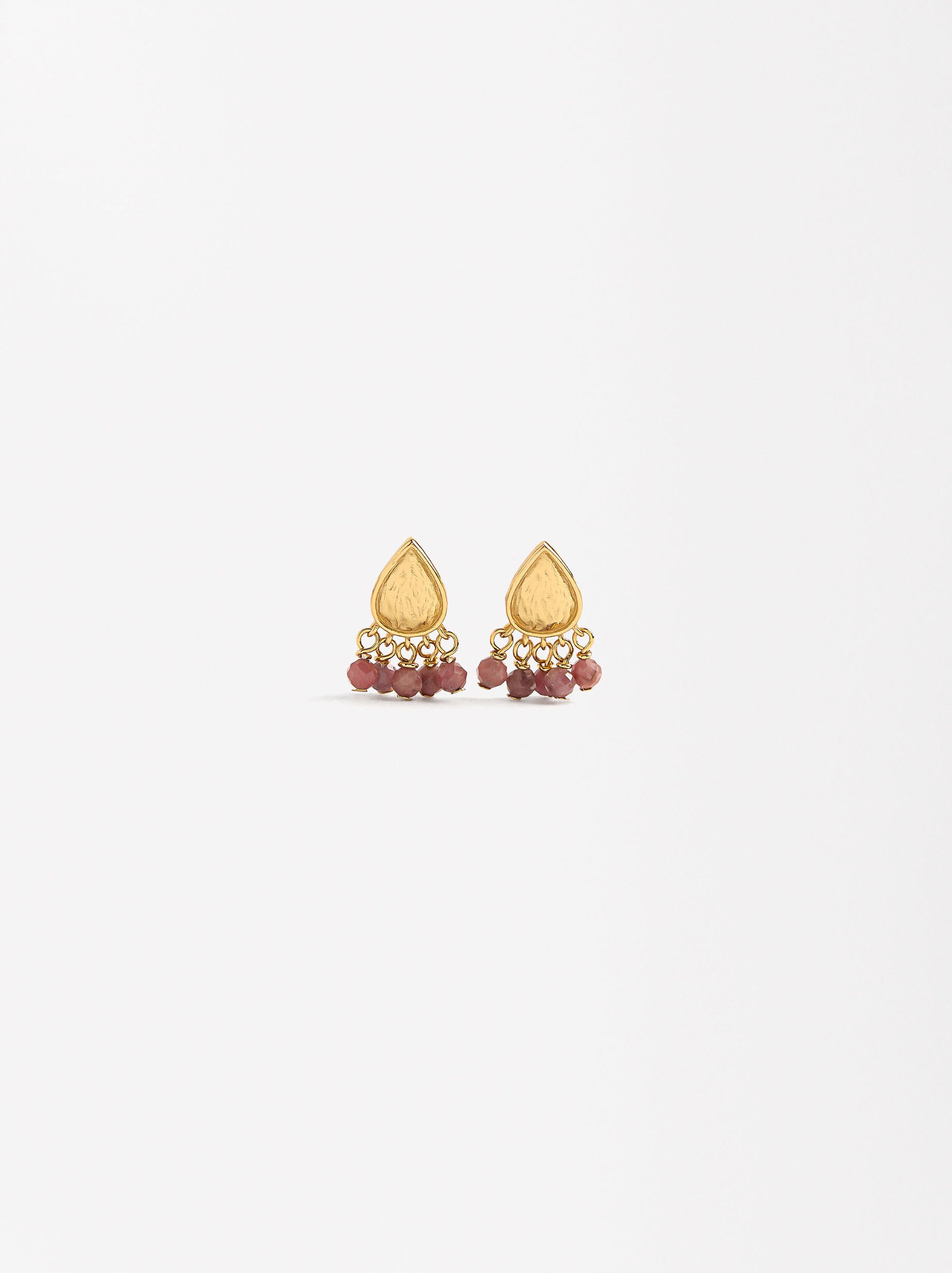 Tear-shaped earrings with stones - 925 sterling silver image number 1.0