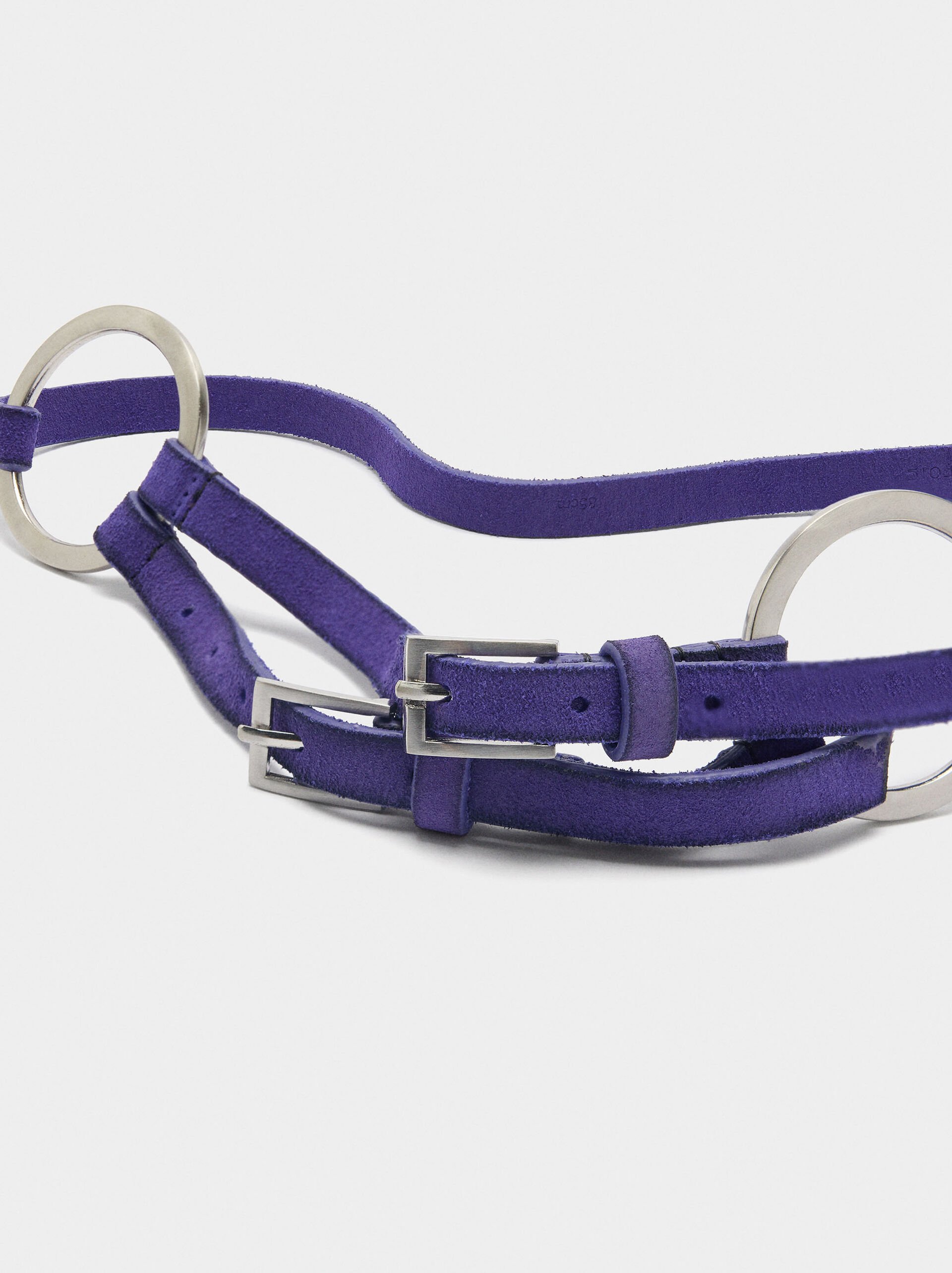 Ceinture en cuir avec anneaux image number 1.0