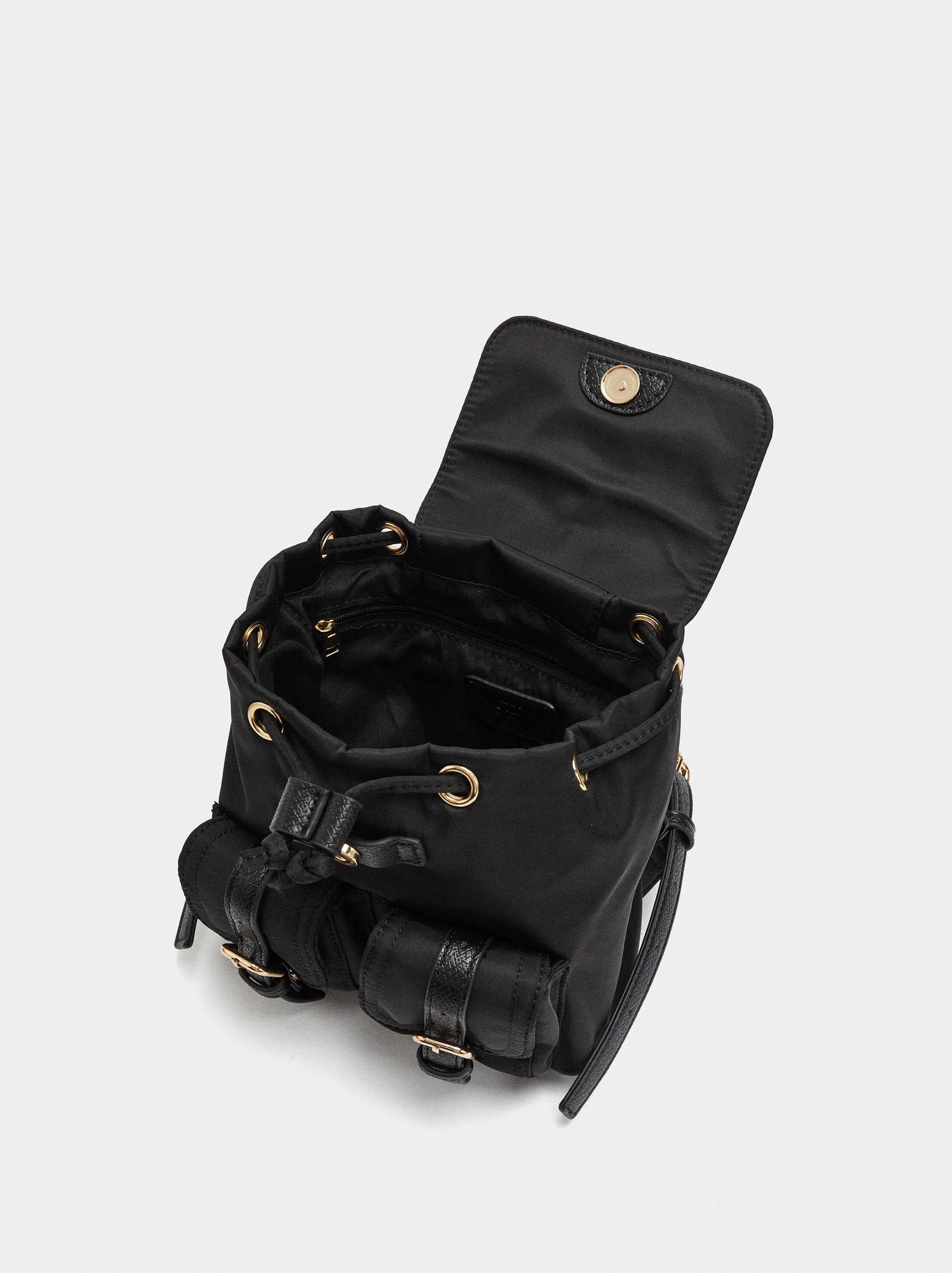 Mini nylon backpack with pendant image number 4.0