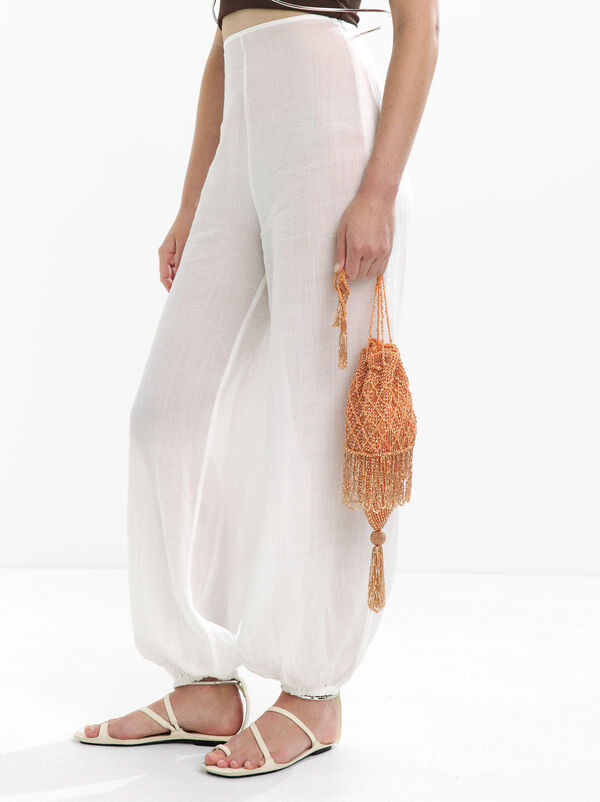 Beaded party bag with tassel
