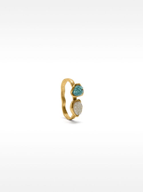 Double ring with resin details