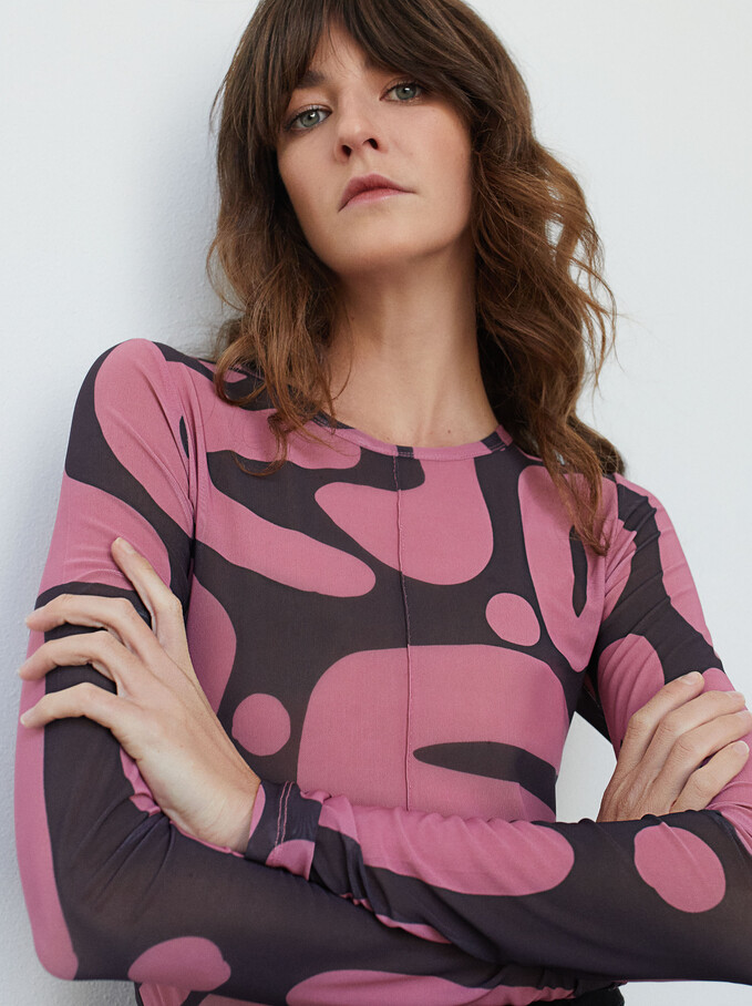 Langarmshirt Mit Farblich Abgesetztem Design Limited Edition, Rosa, hi-res