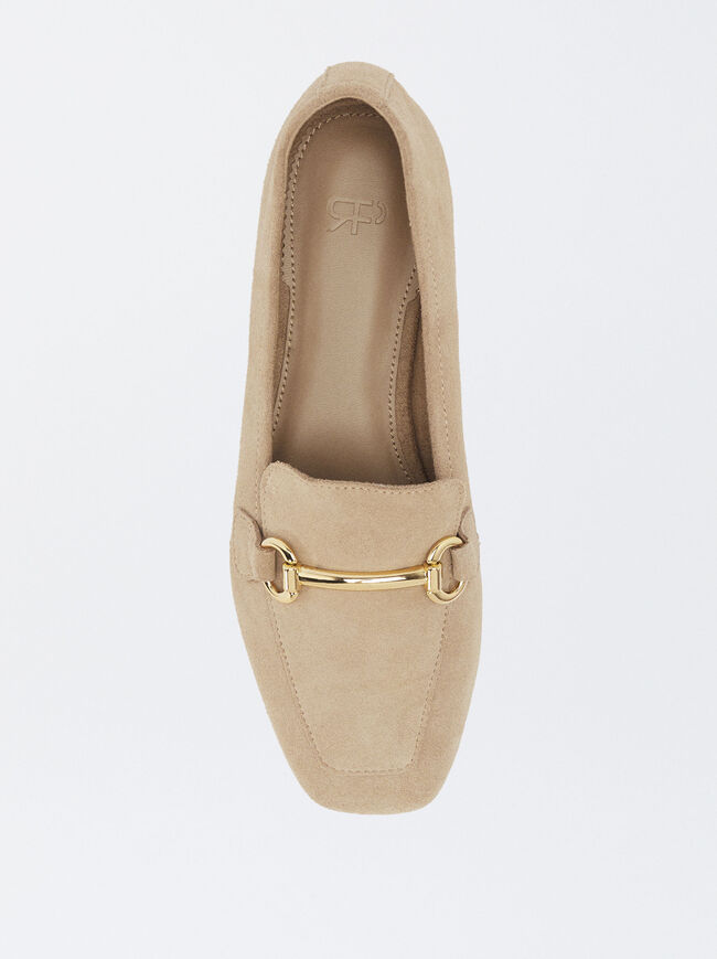 Online Exclusive - Suede Leather Loafers Buckle image number 2.0