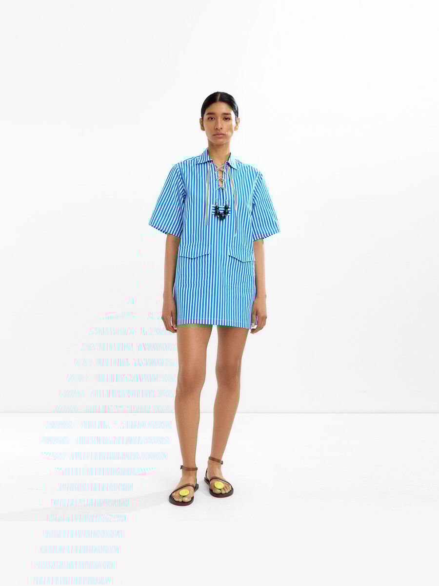 Striped shirtdress 100% cotton
