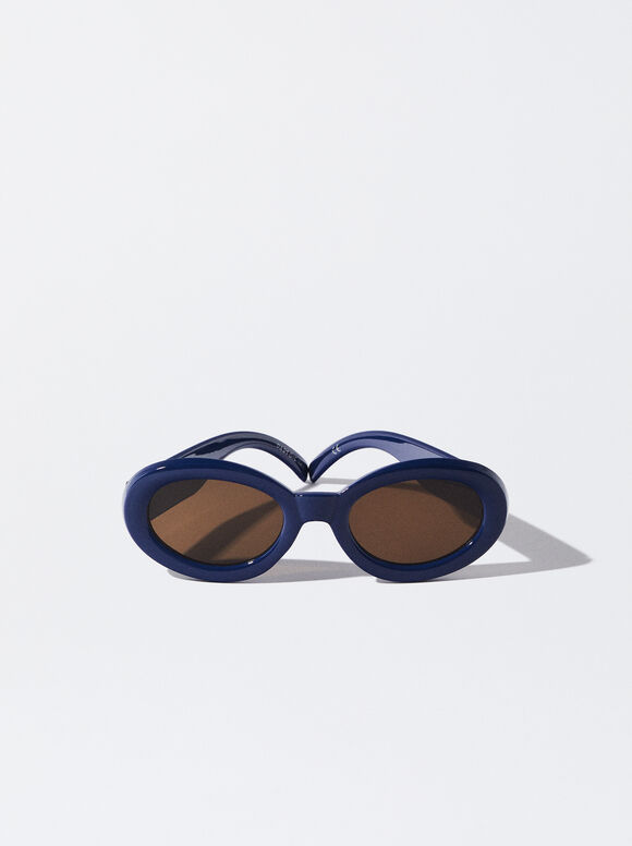 Gafas De Sol Ovaladas, Azul, hi-res
