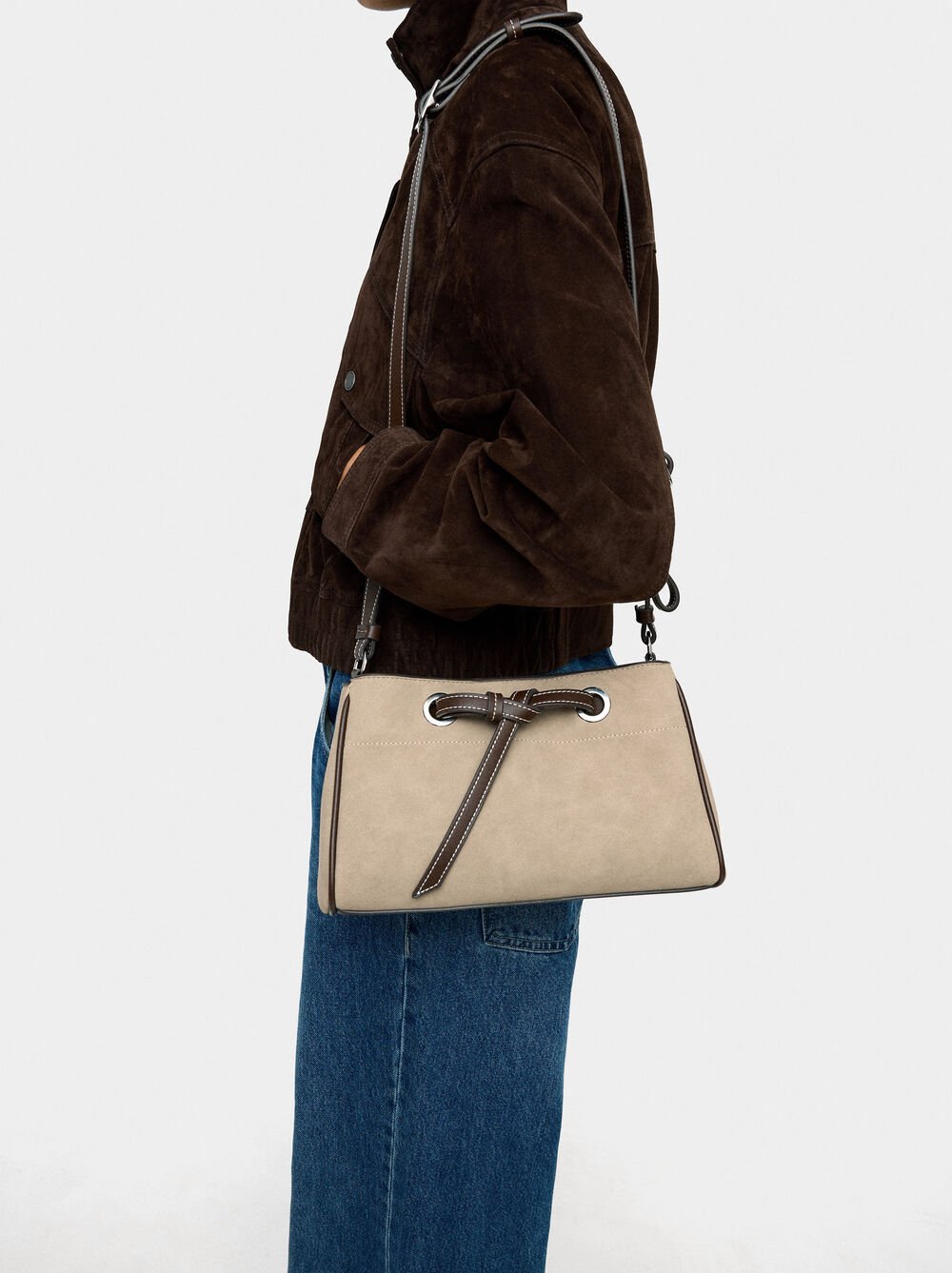 Leather-effect crossbody bag