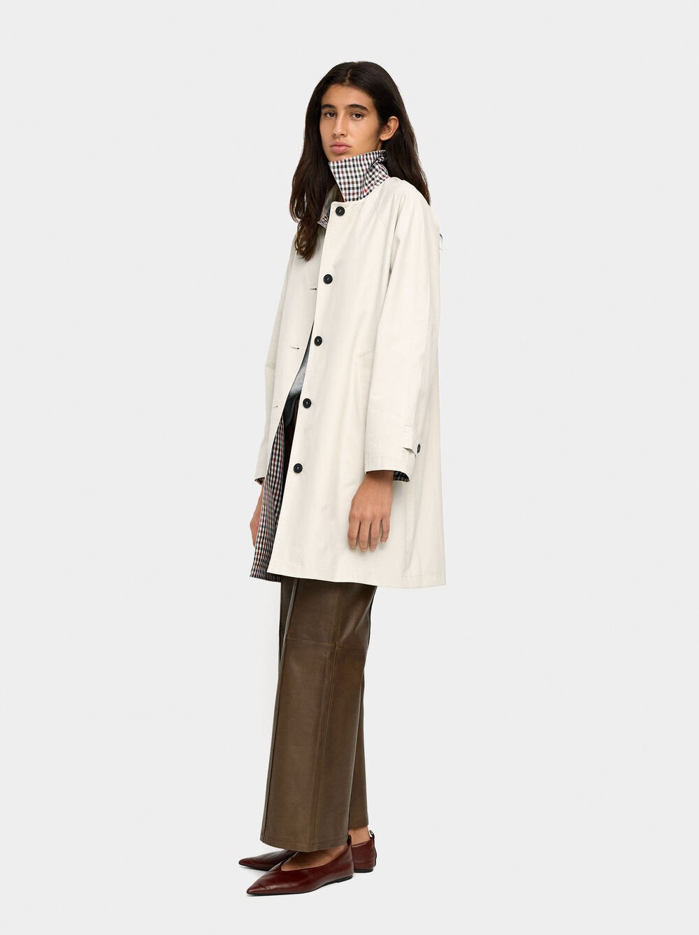 Midi trench with printed interior