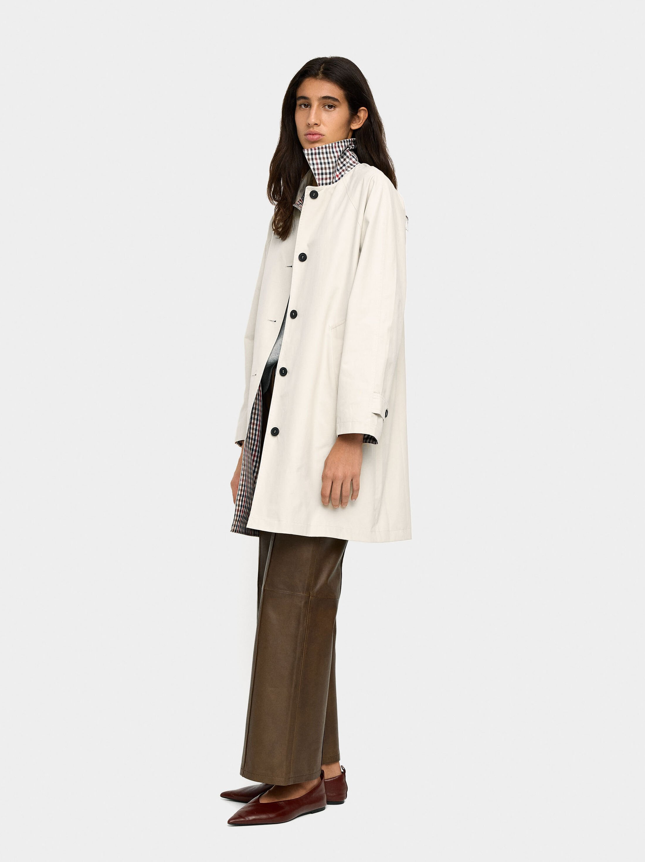 Trench midi estampado interior image number 0.0