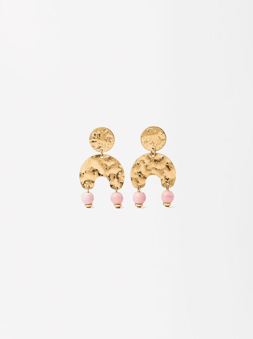 Golden Earrings With Texture