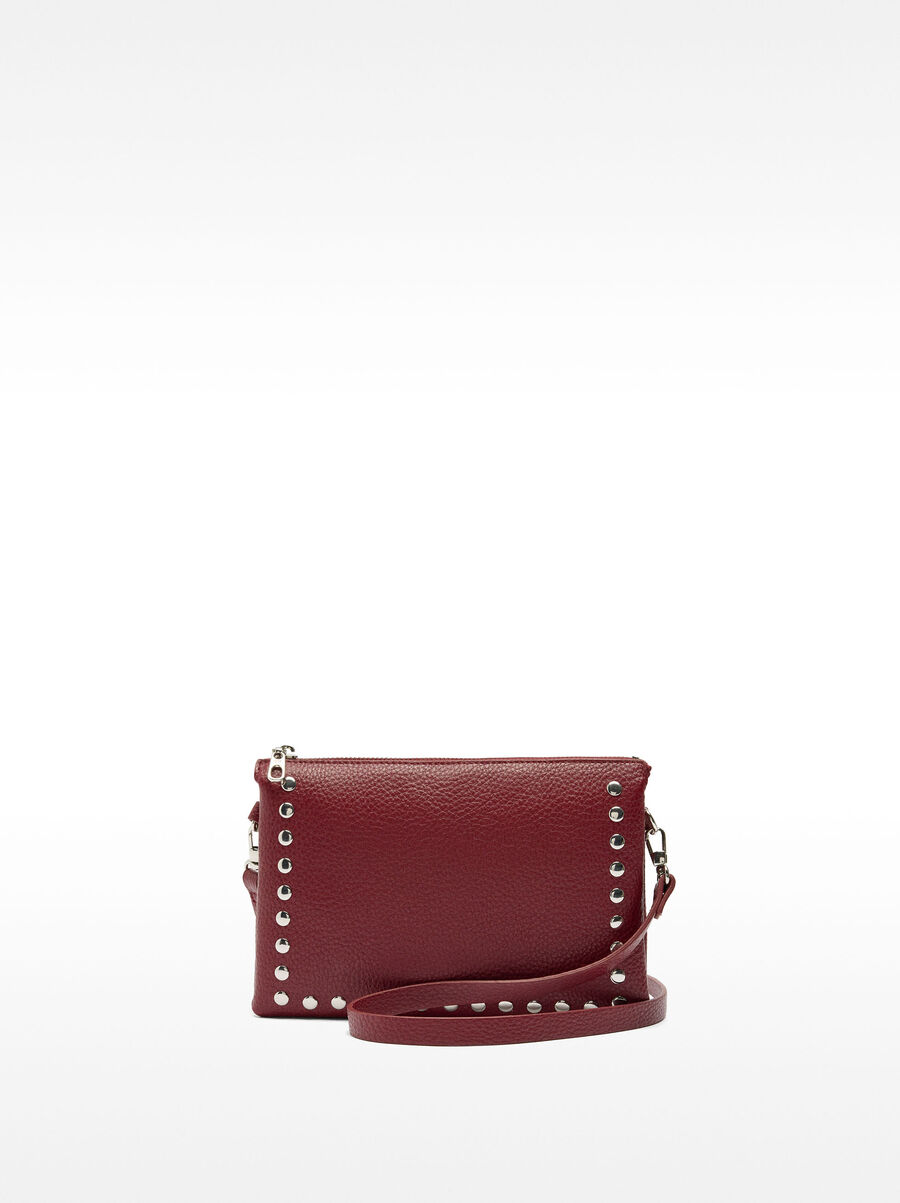 Double crossbody bag with studs