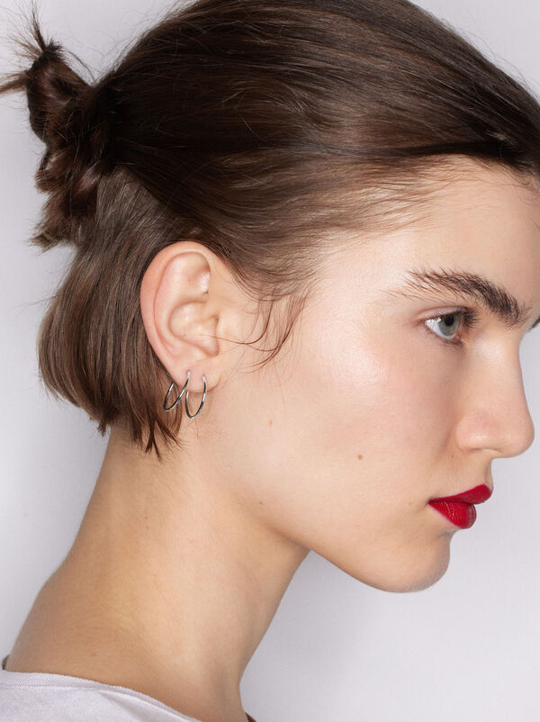 Short 925 silver hoop earrings