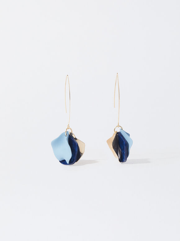 Earrings With Resin, Navy, hi-res