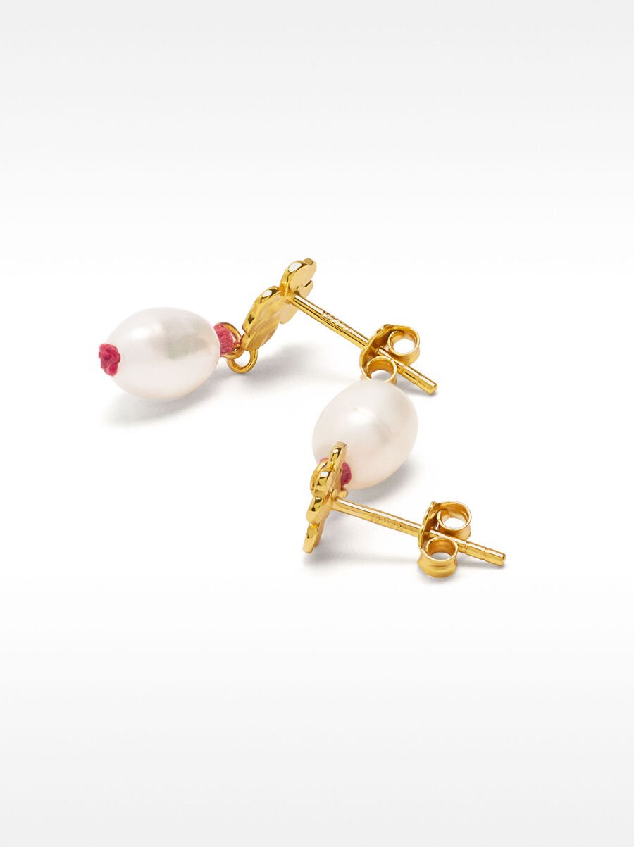 Orecchini quadrifoglio con perla d’acqua dolce – argento sterling 925