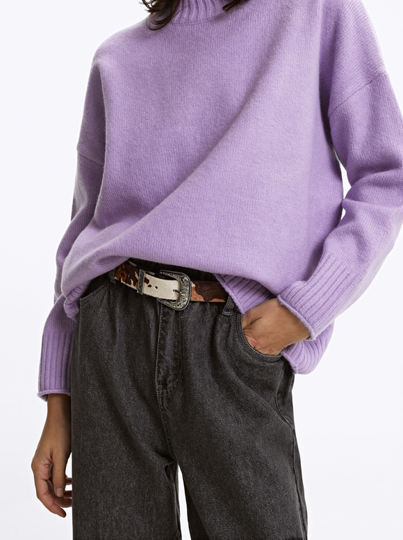 Knit Sweater With Wool, Violet, hi-res