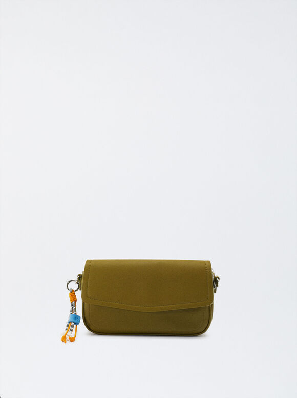 Crossbody Bag With Detachable Pendant, Khaki, hi-res