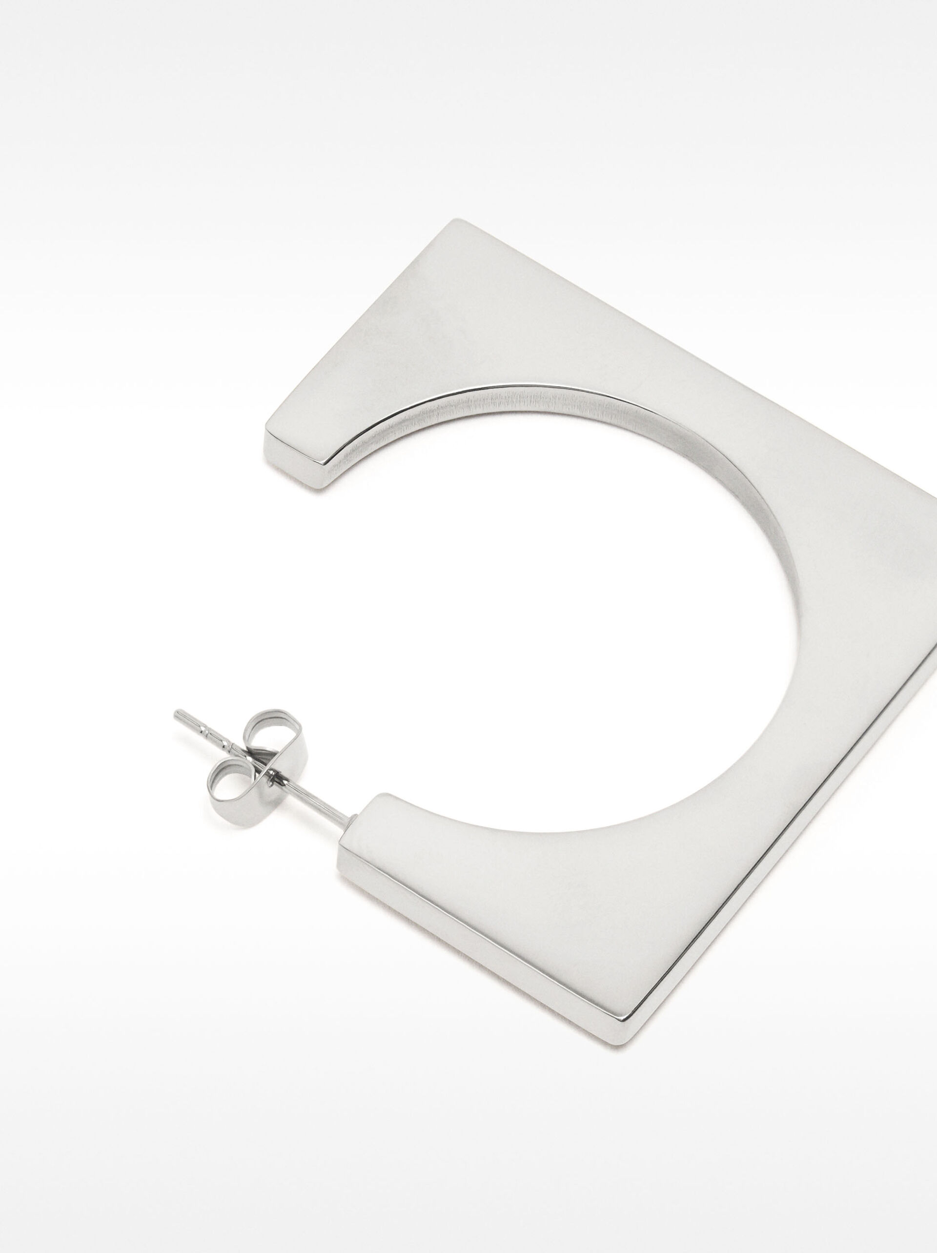 Square hoop earrings – stainless steel image number 3.0