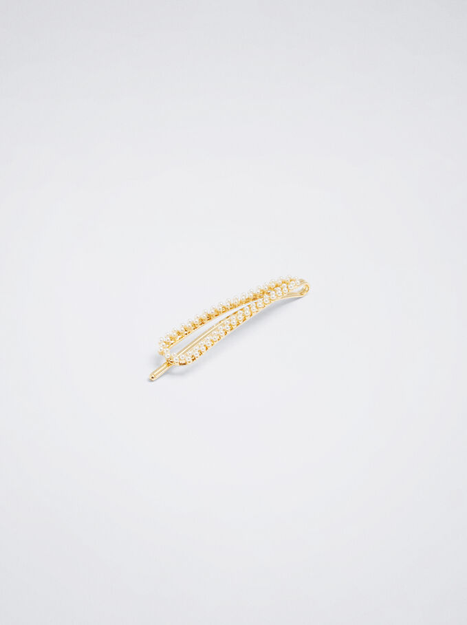 Brooch With Pearls, White, hi-res
