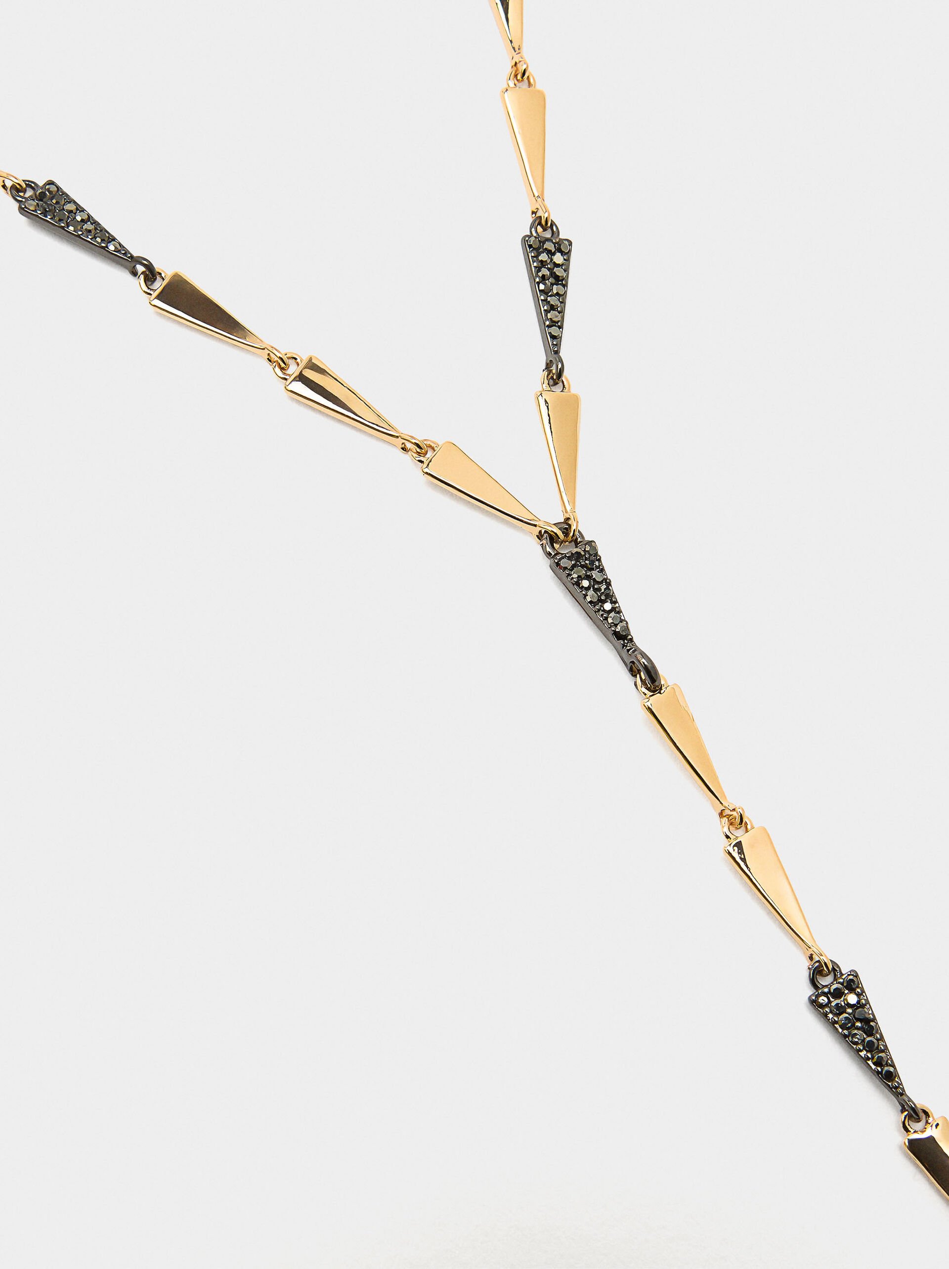 Necklace with diamond shapes with zirconias image number 1.0