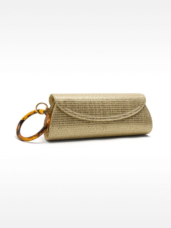 Handbag with straw effect and flap