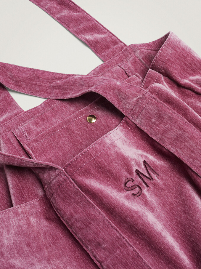 Velvet Customizable Shopper Bag, Pink, hi-res