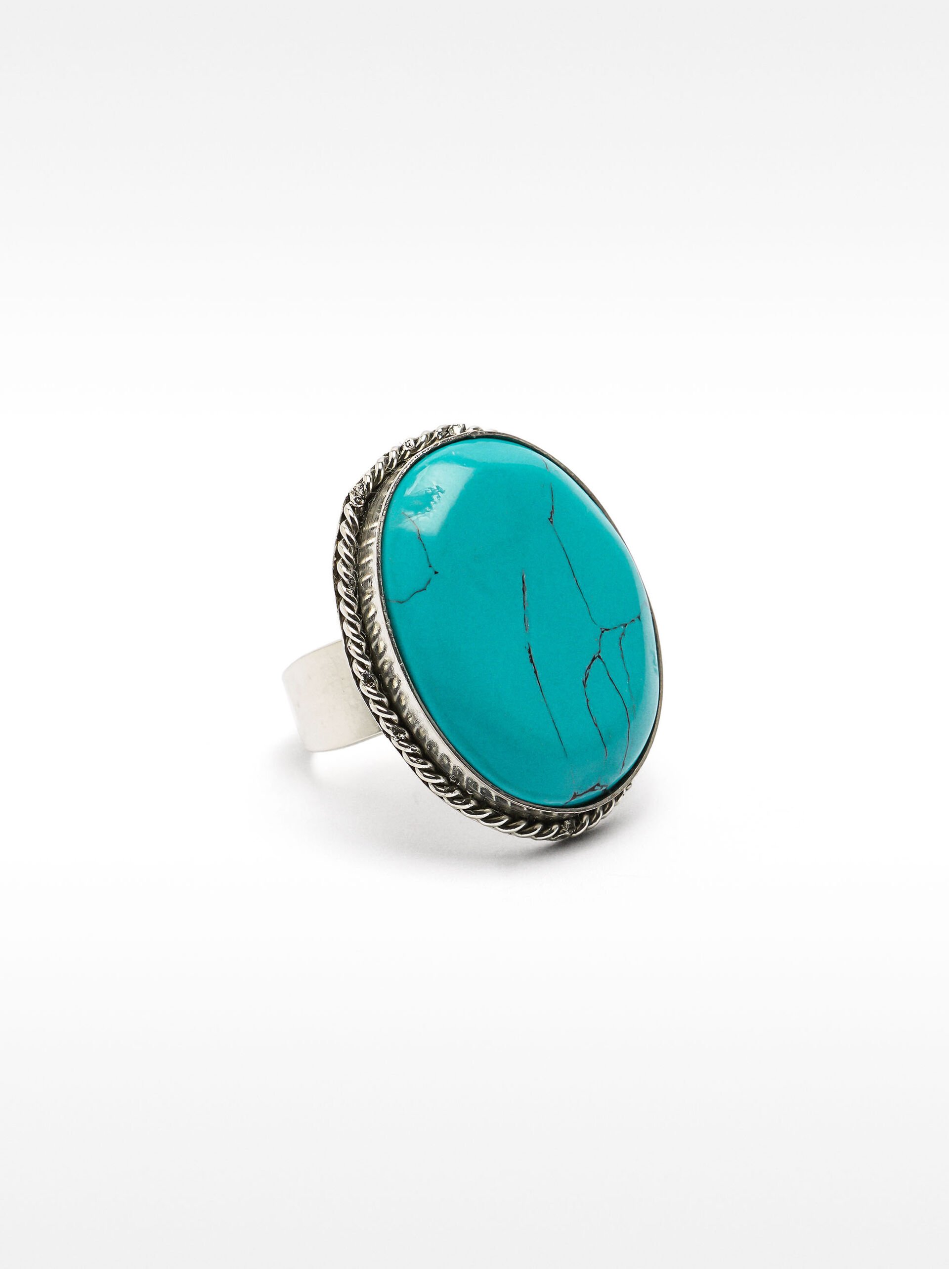 Anillo redondo con piedra image number 3.0