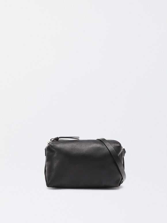 Leather Crossbag , Black, hi-res