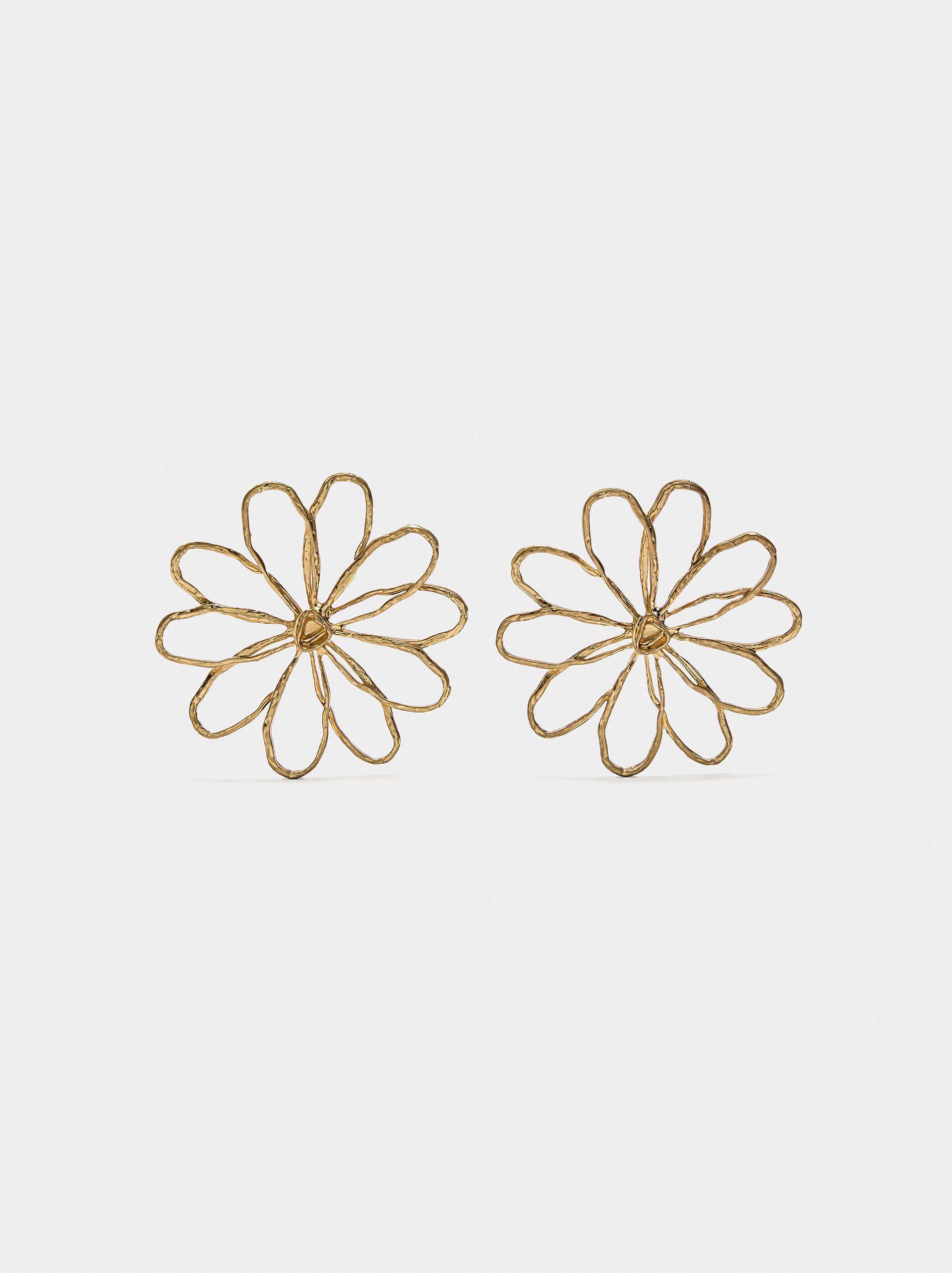 Maxi flower hoop earrings image number 0.0
