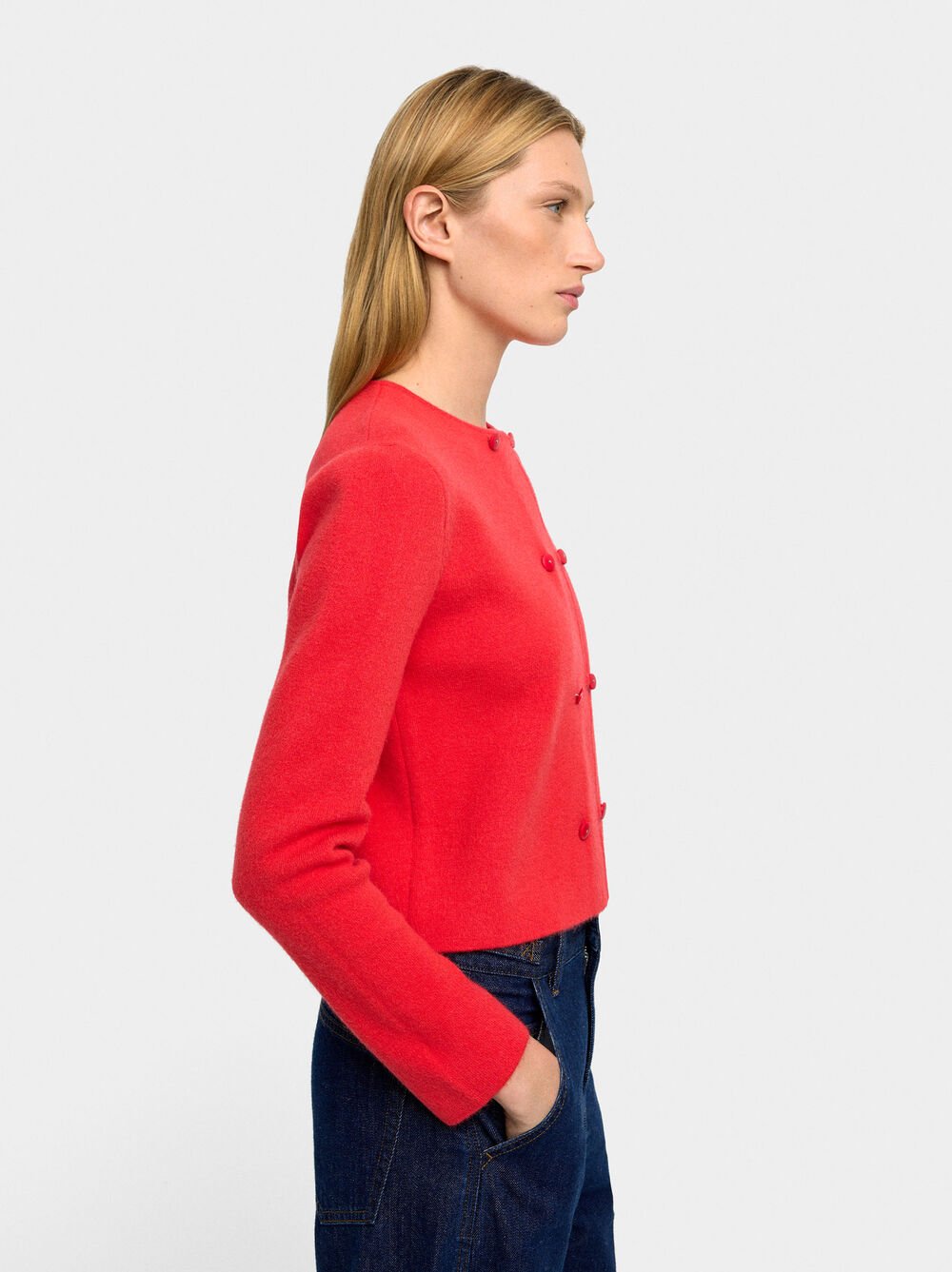 Strickjacke aus Strick mit doppelten Knöpfen