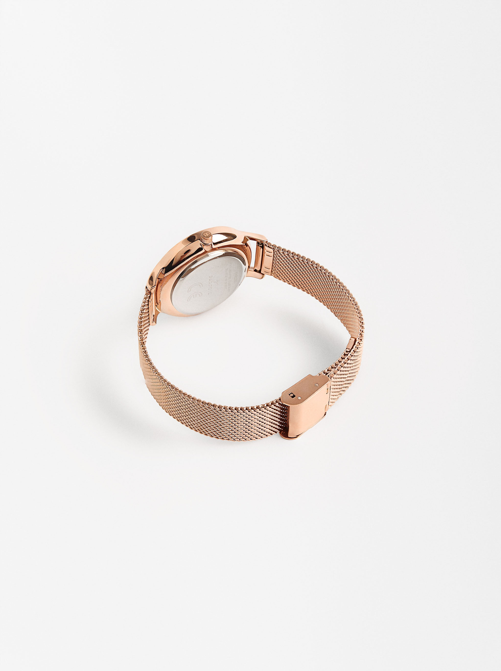 Rose gold mesh strap watch on sale