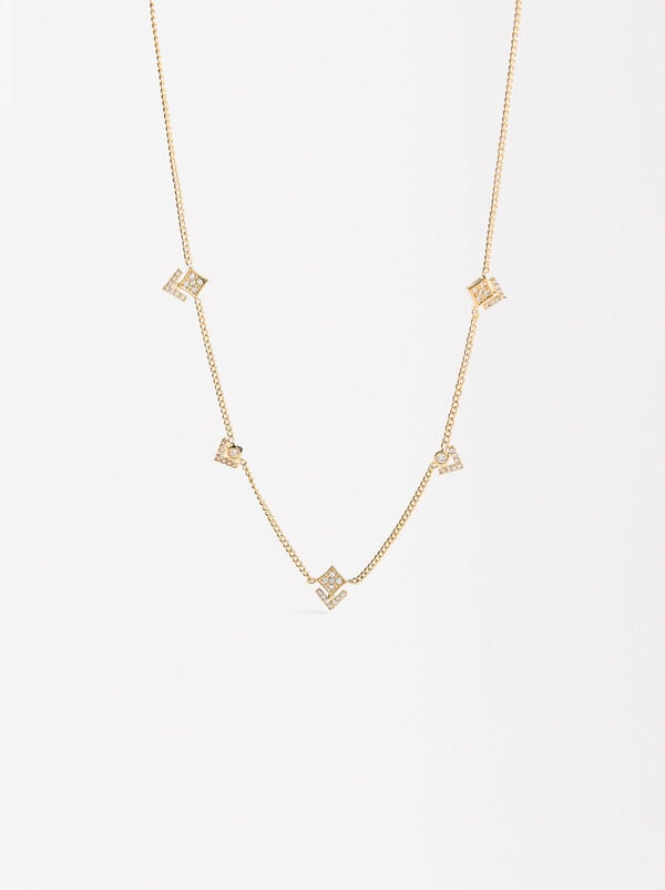 Short necklace with zircons