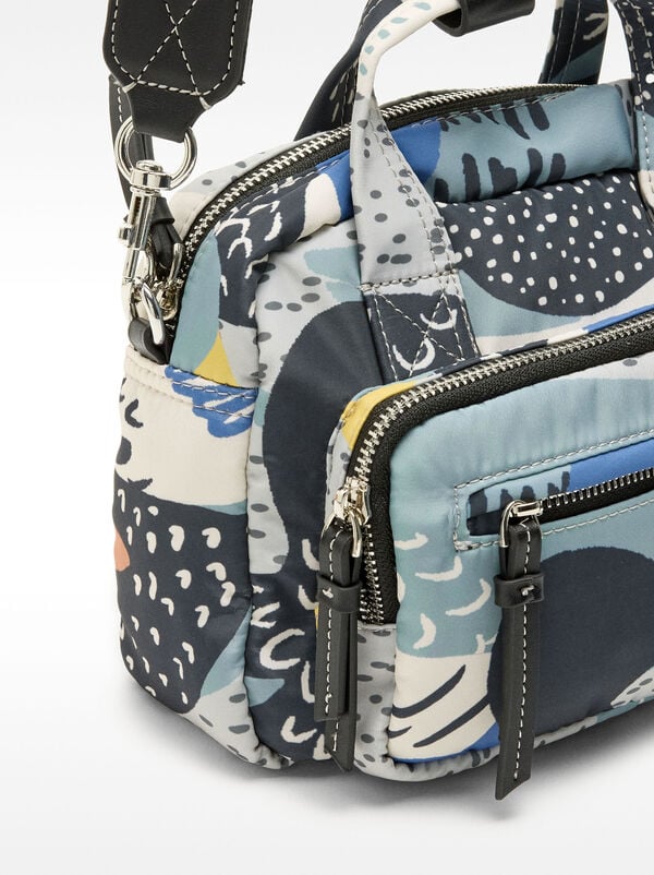 Printed nylon crossbody bag