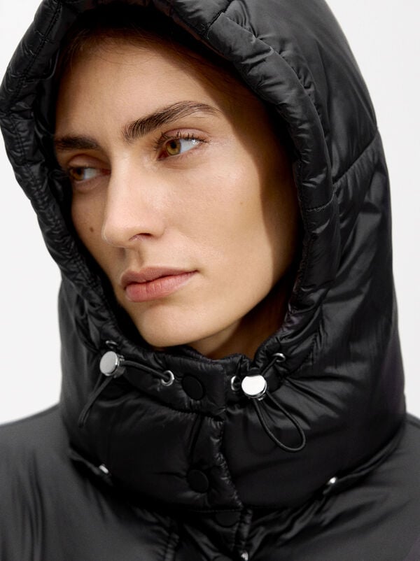 Quilted coat with hood