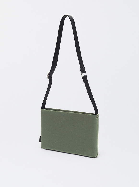 Crossbody Bag With Outer Pocket, Khaki, hi-res