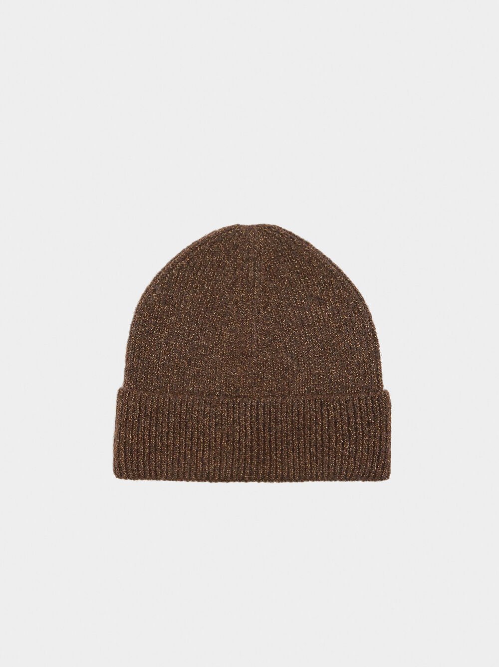 Lurex knit hat with cuff