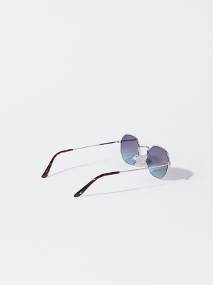 Hexagonal Sunglasses, Silver, hi-res