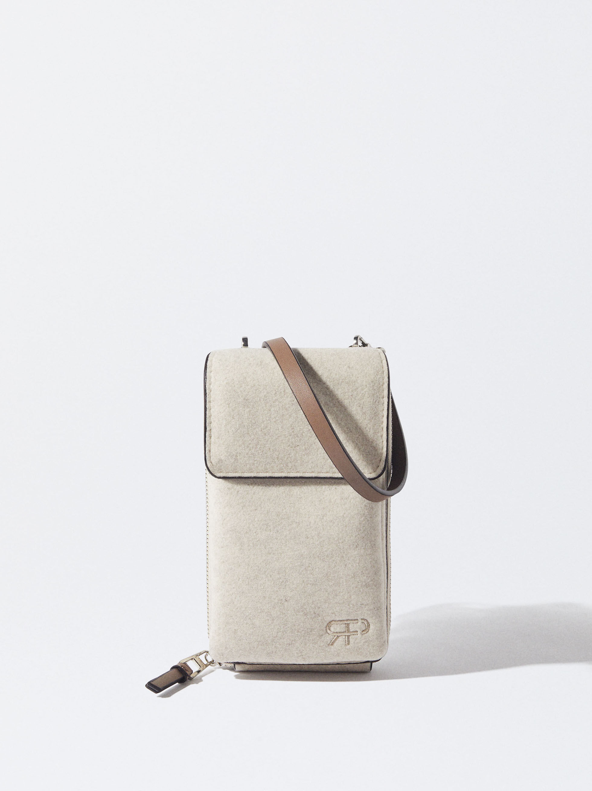 Bolso Para M vil De Fieltro Crudo Parfois
