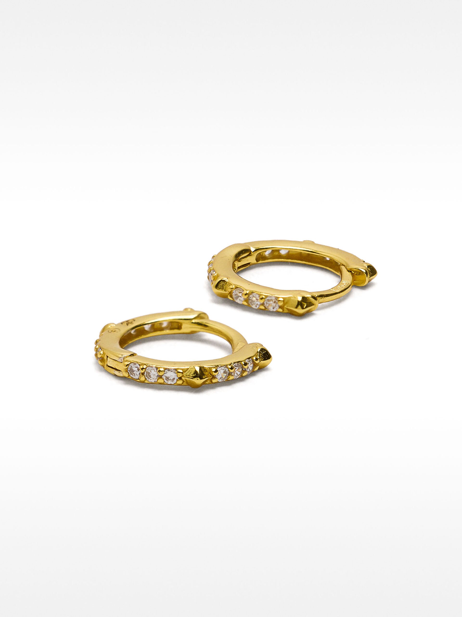 Hoop earrings with zirconia - 925 sterling silver image number 2.0