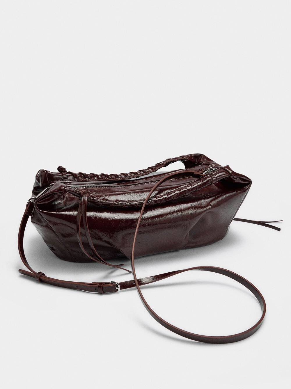 Handbag with patent finish