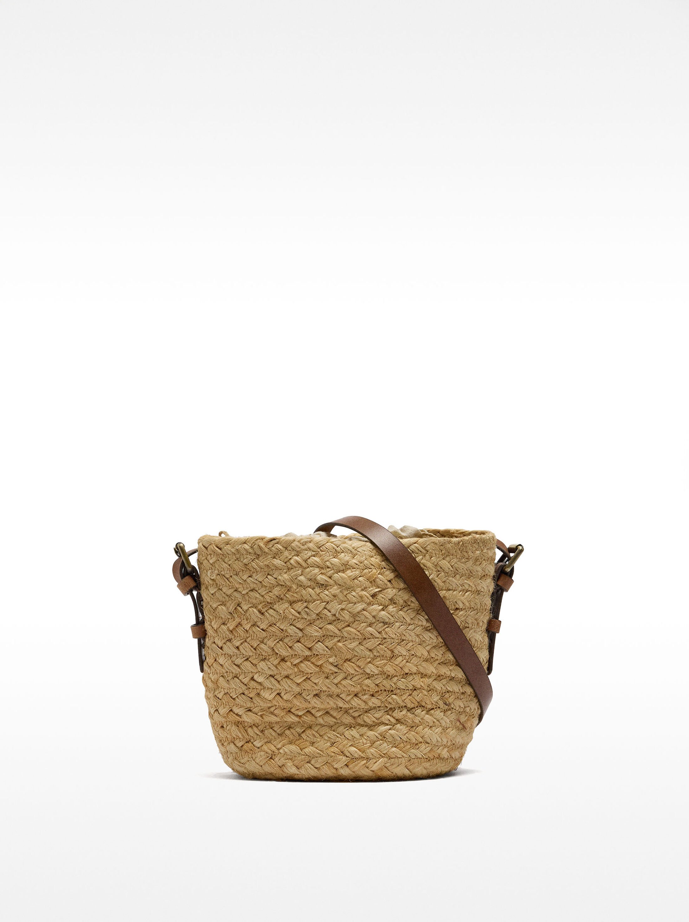 Bucket bag in jute image number 0.0