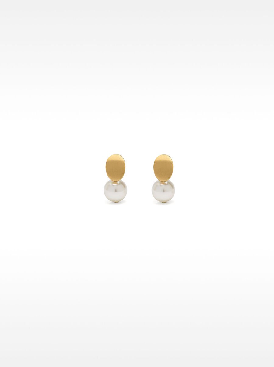 Basic faux pearl short earrings