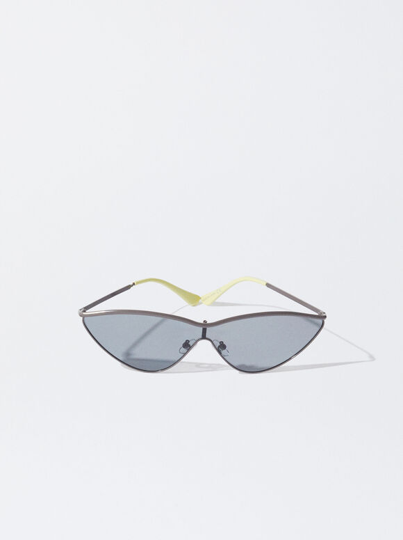 Cat-Eye Sonnenbrille, Grau, hi-res