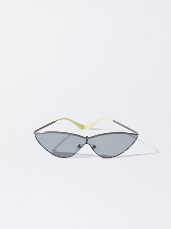 Cat Eye Sunglasses, Grey, hi-res