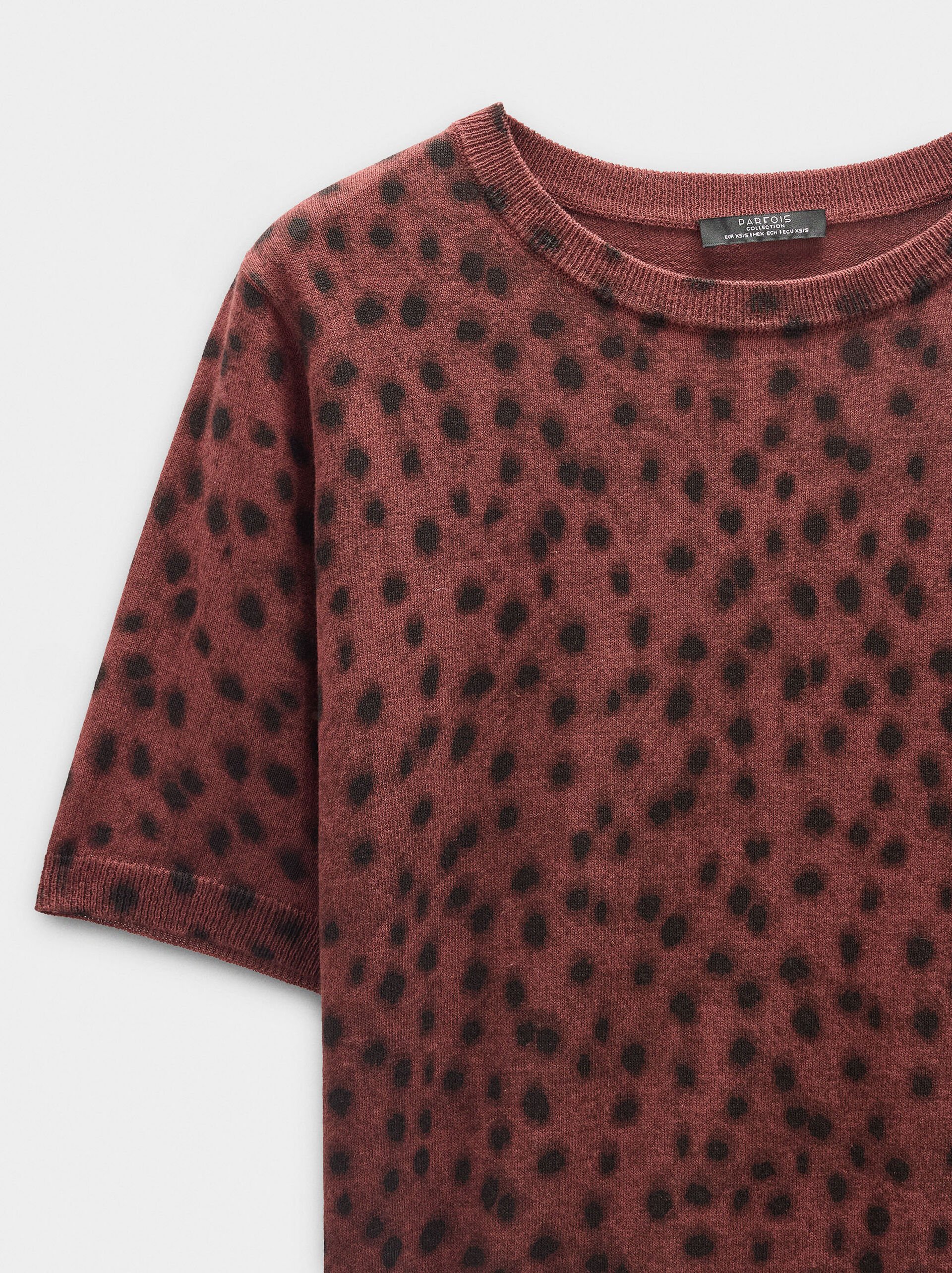 Knit sweater with animal print image number 5.0
