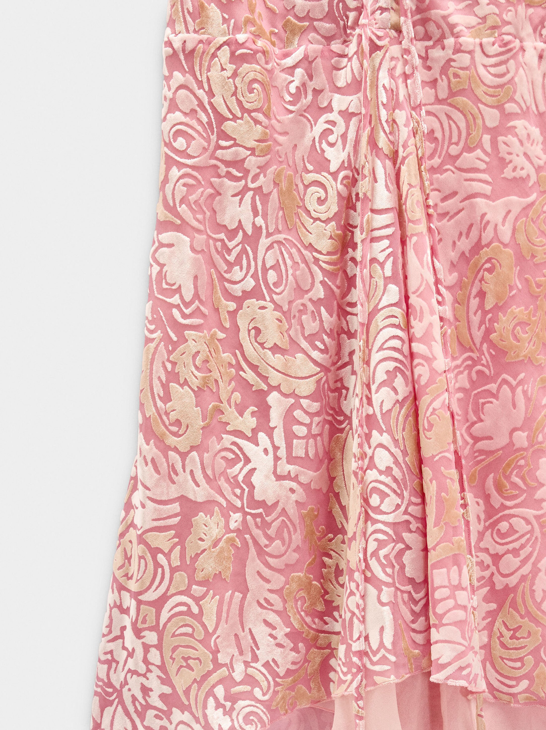 Midi jacquard skirt with leaves image number 5.0