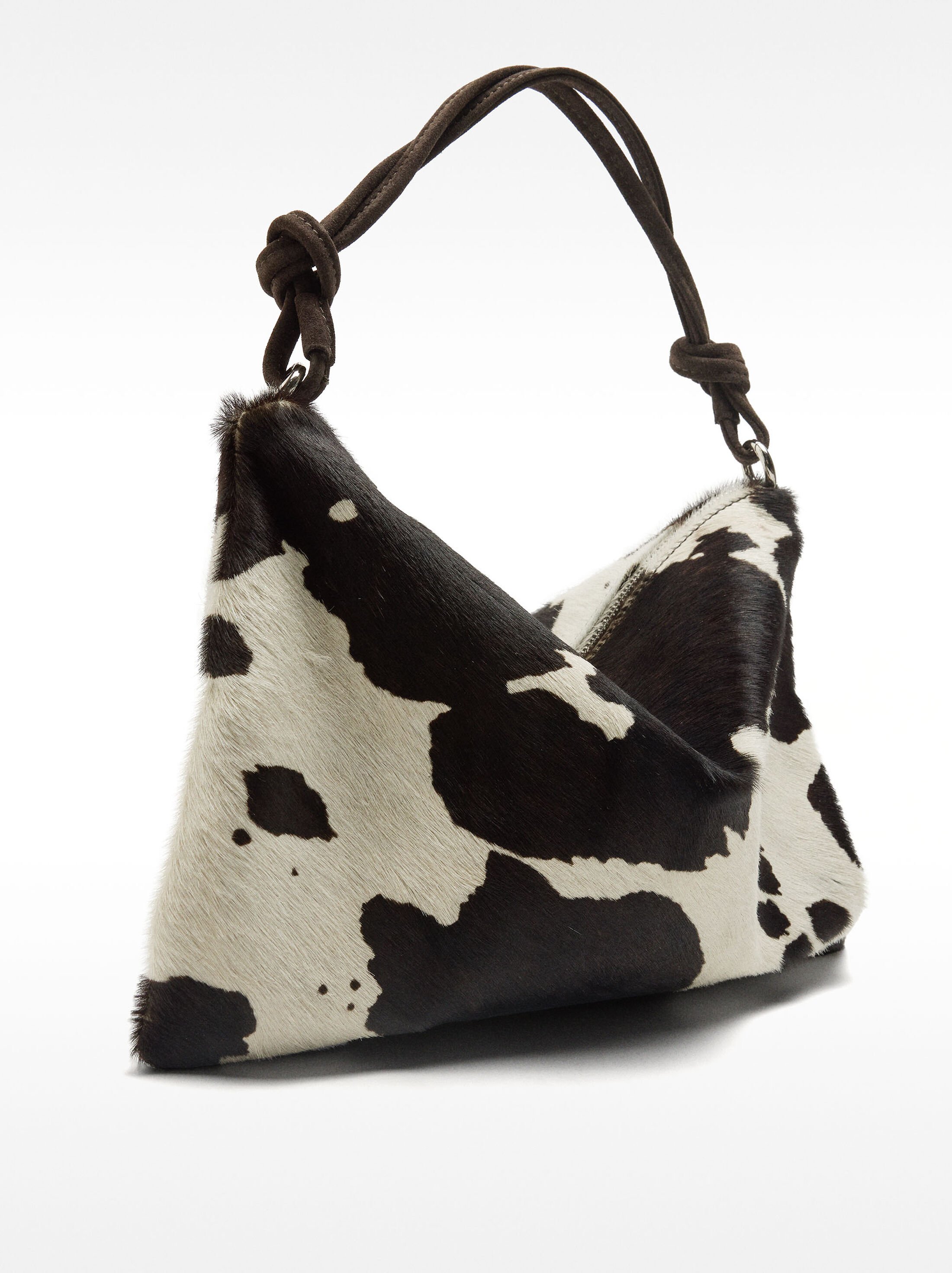 Bolso de hombro de piel estampado animal image number 2.0