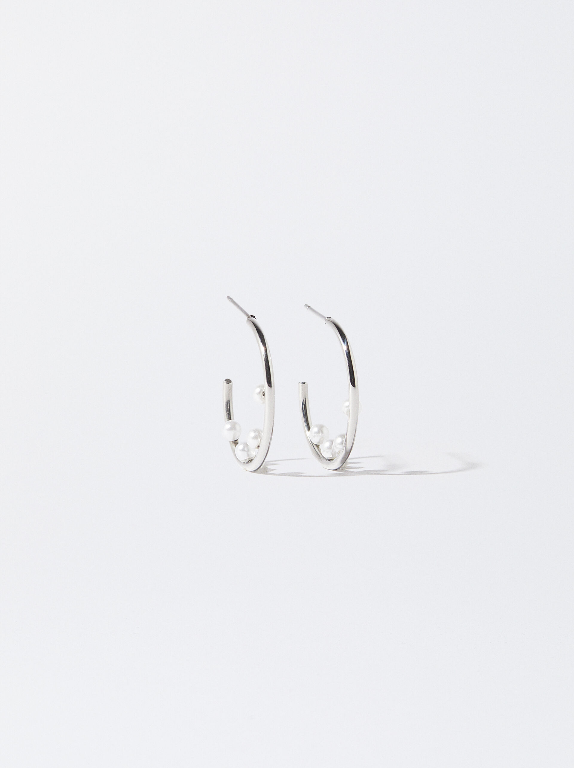 Stainless Steel Earrings With Pearls image number 1.0